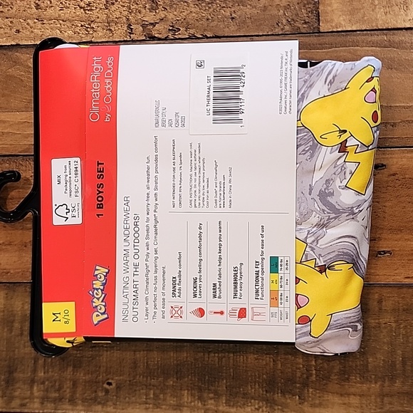 ClimateRight by Cuddl Duds Pokémon Boys Thermal Set Size Medium 8/10 - Picture 6 of 11